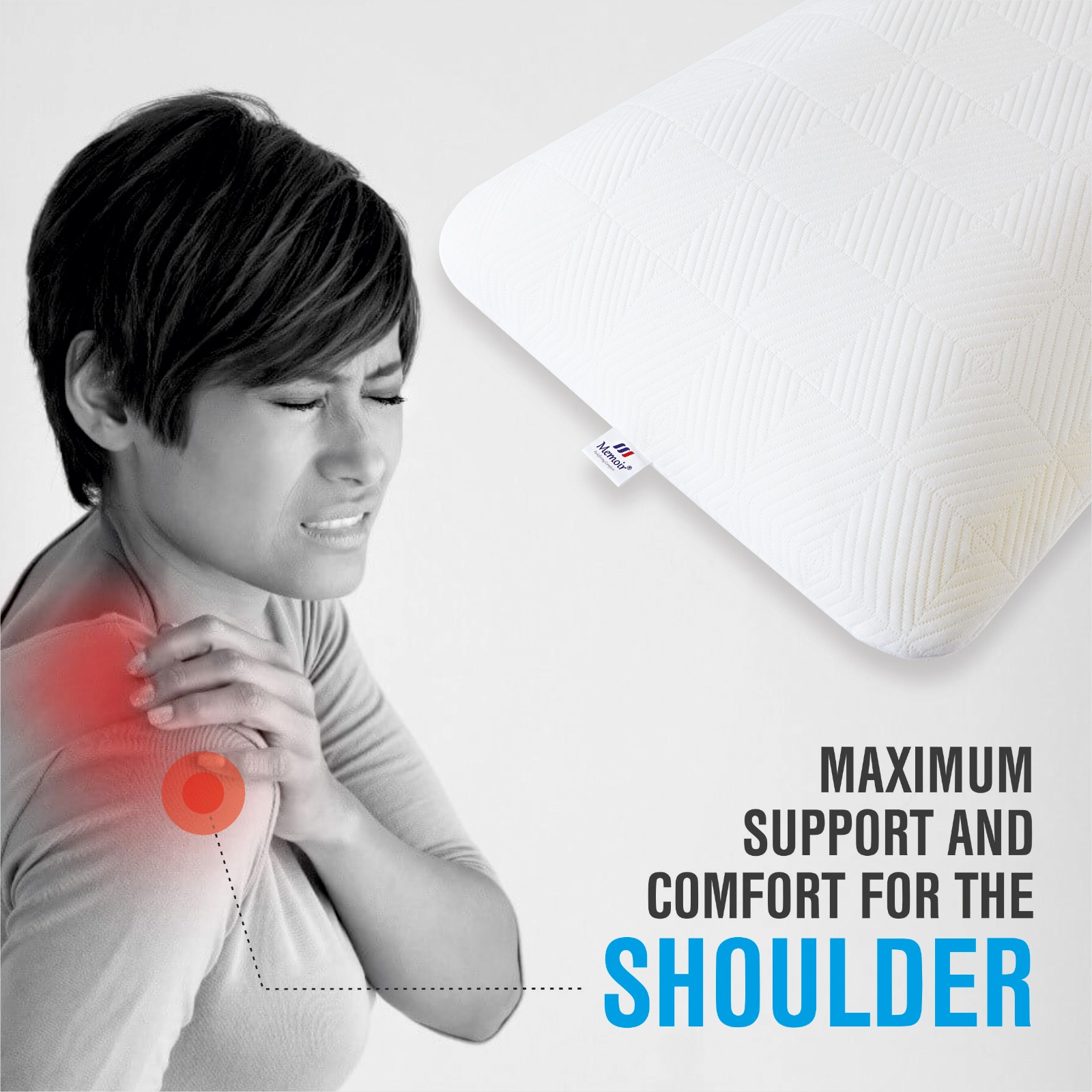 Pack Of 2 Neck And Shoulder Memory Foam Pillow King Size